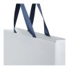 Smartfold 230 g/m² papperspåse med satinhandtag och glansig laminering – 42 x 12 x 35 cm Blå