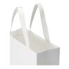 Smartfold 230 g/m² papperspåse med satinhandtag och matt laminering – 31 x 12 x 39 cm vit
