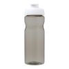 H2O Eco 650 ml sportflaska med uppfällbart lock Heather Charcoal-Vit