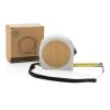 RCS återvunnen plast FSC® bambu måttband 5M/19mm vit | Inget reklamtryck | Inte tillgängligt | Inte tillgängligt
