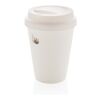 Återanvändningsbar dubbelväggig kaffemugg 300ml vit | Inget reklamtryck | Inte tillgängligt | Inte tillgängligt