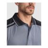 Samurai 160 g/m2 antibakteriell kortärmad unisex-pikétröja  Lead-Svart | L