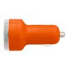 Biladapter i plast med två USB-uttag Orange | Inget reklamtryck | Inte tillgängligt | Inte tillgängligt