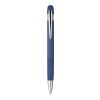Recycled PU notebook (A5) and ballpen set Tarek Blå