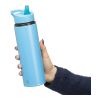 Recycled stainless steel drinking bottle (500 ml) Zeno Ljusblå | Inget reklamtryck | Inte tillgängligt | Inte tillgängligt