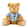 Plyschfigyr teddybjörn med luvtröja Vit