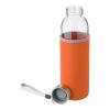 Glasflaska (500 ml) med fodral i neopren Orange | Inget reklamtryck | Inte tillgängligt | Inte tillgängligt