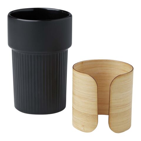 Fika 340 ml mugg med bambugrepp Svart