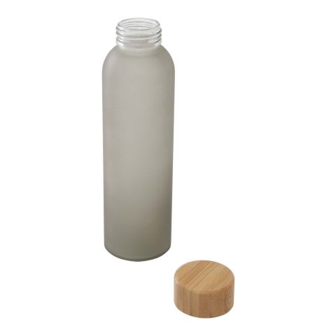 Lume 500 ml matt glasflaska av silikatglas med bambulock   Grå