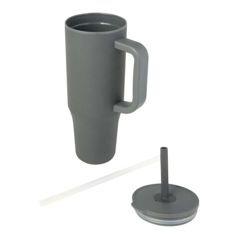 Brady 900 ml RCS-certifierad isolerad mugg med silikonsugrör Grå