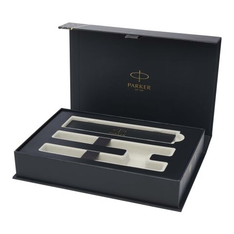 Parker IM Essentials-set med rollerball- och kulspetspenna – silver Svart