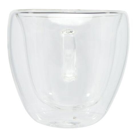 Manti tvådelad 100 ml glaskopp med dubbelvägg och underlägg av bambu Standard | Transparent-Natural | Inget reklamtryck | Inte tillgängligt | Inte tillgängligt