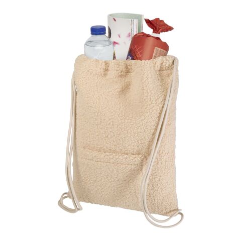 Bear ryggsäck med dragsko av GRS-certifierat återvunnet sherpa-material, 9 l Natur | Inget reklamtryck | Inte tillgängligt | Inte tillgängligt