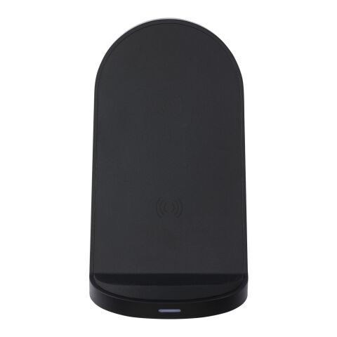 Loop trådlöst laddningsställ av RCS-återvunnen plast på 15 W med dubbla spolar Standard | svart | Inget reklamtryck | Inte tillgängligt | Inte tillgängligt