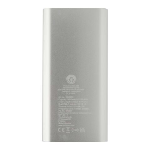 Juice trådlös 8 000 mAh Type C-powerbank i återvunnen aluminium Silver