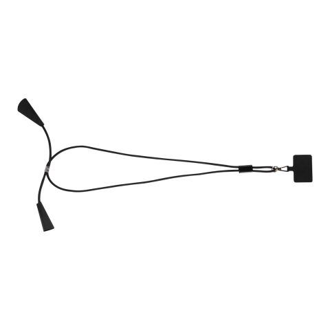 Funi nyckelband för smartphone av återvunnen plast med inbyggd datasynkroniseringskabel och 100 W snabbladdande 5-i-1-kabel Standard | Svart | Inget reklamtryck | Inte tillgängligt | Inte tillgängligt