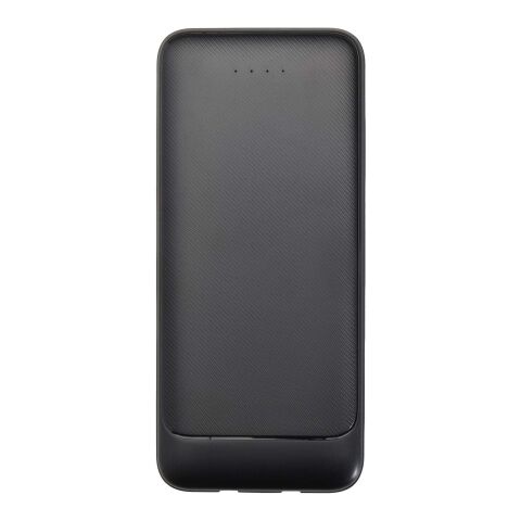 Adhil 10 000 mAh 10 W powerbank av återvunnen plast med två inbyggda kablar Standard | Svart | Inget reklamtryck | Inte tillgängligt | Inte tillgängligt