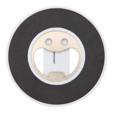 Ain magnetiskt telefonställ av återvunnen plast med flasköppnare  Standard | Transparent vit | Inget reklamtryck | Inte tillgängligt | Inte tillgängligt