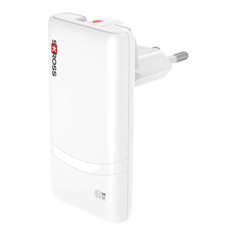 SKROSS® Klip Slim 65W laddare med flera uttag vit