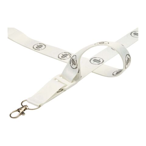 Liv justerbart nyckelband med sublimering av RPET Vit-Vit | Inget reklamtryck | Inte tillgängligt | Inte tillgängligt