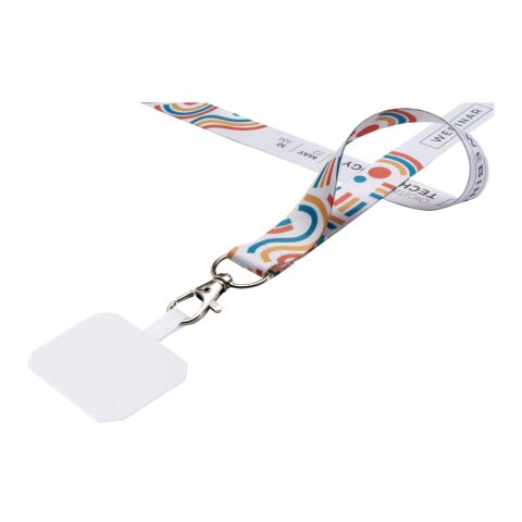 Addie logoband med sublimering, telefonhållare och säkerhetsspänne Svart-Vit | 10mm