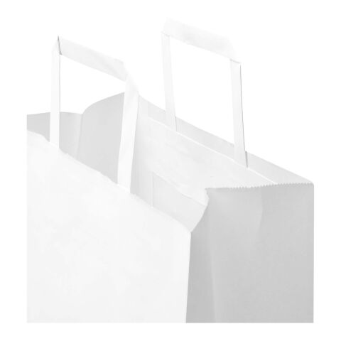 Kraft papperspåse 80 g/m2 med platta handtag – 25 x 15 x 32 cm Vit | Inget reklamtryck | Inte tillgängligt | Inte tillgängligt