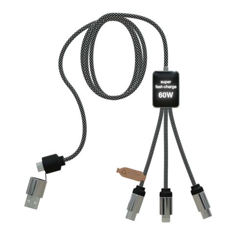 SCX.design C33 Type-C-laddningssladd på 60 W med dubbelupplyst logotyp  Svartmelerad | Inget reklamtryck | Inte tillgängligt | Inte tillgängligt