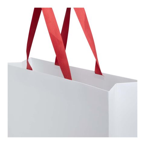 Smartfold 230 g/m² papperspåse med satinhandtag och matt laminering – 42 x 12 x 35 cm Röd