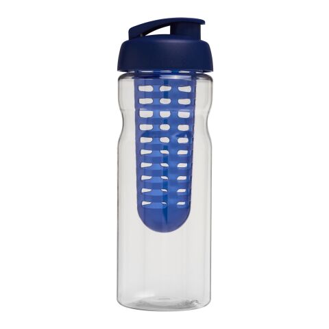 H2O Base® 650 ml sportflaska med uppfällbart lock och fruktkolv Transparent-Blå | Inget reklamtryck | Inte tillgängligt | Inte tillgängligt