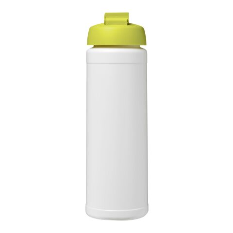 Baseline® Plus 750 ml sportflaska med uppfällbart lock Vit-Limegrön | Inget reklamtryck | Inte tillgängligt | Inte tillgängligt