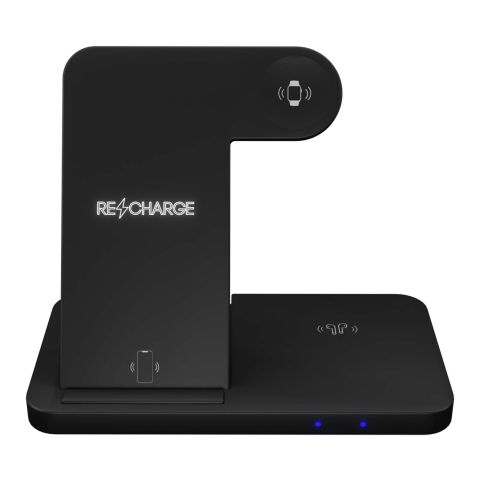 SCX.design W28 3-i-1 trådlös laddningsbas med telefonställ Standard | Svart | Inget reklamtryck | Inte tillgängligt | Inte tillgängligt