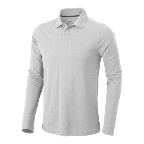 Oakville Langarm Poloshirt Standard | Gråmelange | 2XL | Inget reklamtryck | Inte tillgängligt | Inte tillgängligt | Inte tillgängligt
