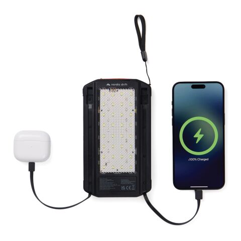 Nordic Drift Titan 10.000 mAh solcells-powerbank med 3 panel svart | Inget reklamtryck | Inte tillgängligt | Inte tillgängligt