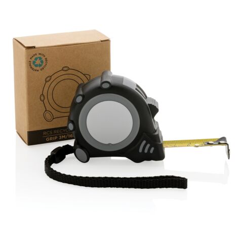 RCS återvunnen plast Grip 3M/16mm måttband grå-svart | Inget reklamtryck | Inte tillgängligt | Inte tillgängligt