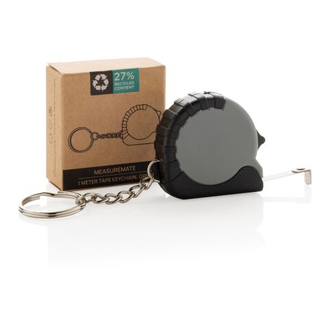 MeasureMate nyckelring med 1M måttband RCS återvunnen ABS grå | Inget reklamtryck | Inte tillgängligt | Inte tillgängligt