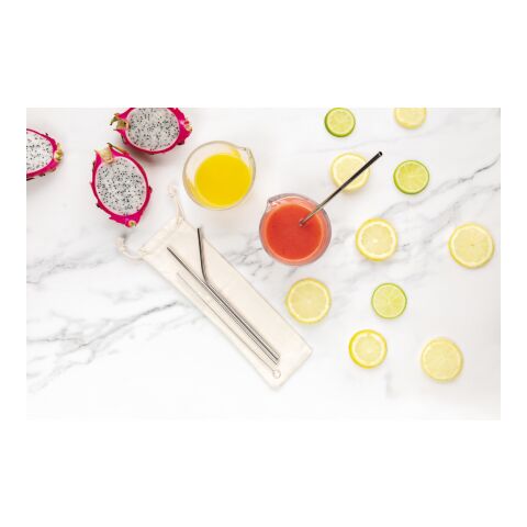 3-pack återanvändningsbara sugrör i stainless steel silver | Inget reklamtryck | Inte tillgängligt | Inte tillgängligt