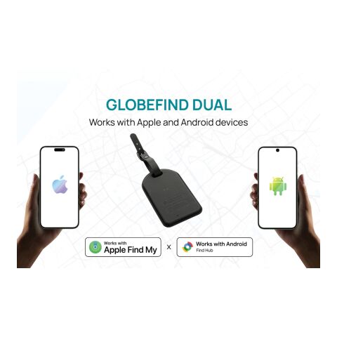 Globefind Dual RCS bagagetagg med global spårning svart | Inget reklamtryck | Inte tillgängligt | Inte tillgängligt