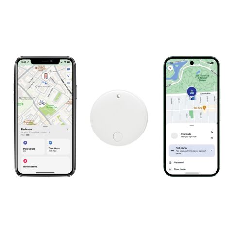 Findmate Dual RCS återvunnen plastartikel-sökare IPX 5 vit | Inget reklamtryck | Inte tillgängligt | Inte tillgängligt