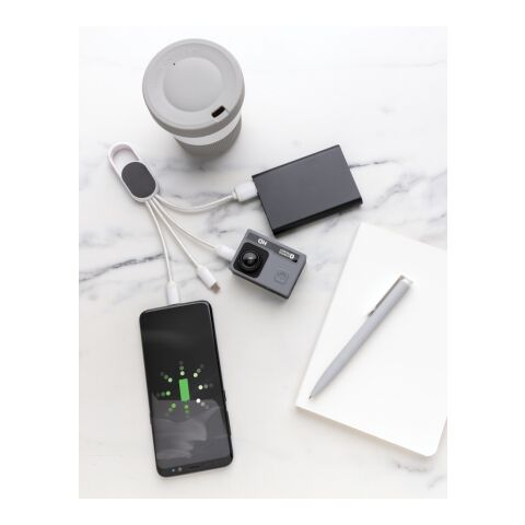 4-i-1 kabel med karbinclip vit | Inget reklamtryck | Inte tillgängligt | Inte tillgängligt