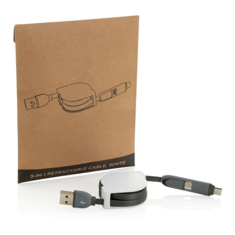Utdragbar 3-i-1 kabel grå | Inget reklamtryck | Inte tillgängligt | Inte tillgängligt