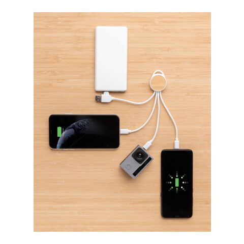 Ontario 6-i-1 rund kabel i RCS återvunnen plast vit | Inget reklamtryck | Inte tillgängligt | Inte tillgängligt