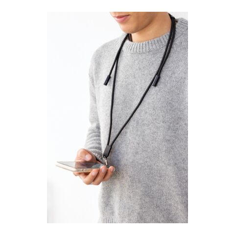 LoopAmp RCS RPET justerbar telefonkabel med 60 W kabel svart | Inget reklamtryck | Inte tillgängligt | Inte tillgängligt