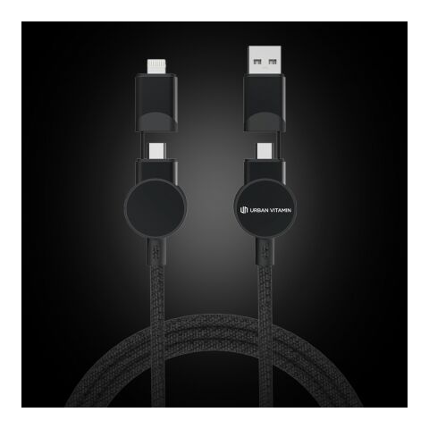 Oakland 6-i-1 kabel i RCS återvunnen plast m.  snabbladdning svart | Inget reklamtryck | Inte tillgängligt | Inte tillgängligt