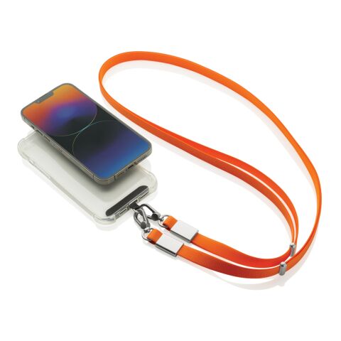 Nivo Crossbody lanyard i RCS återvunnen PET orange | Inget reklamtryck | Inte tillgängligt | Inte tillgängligt