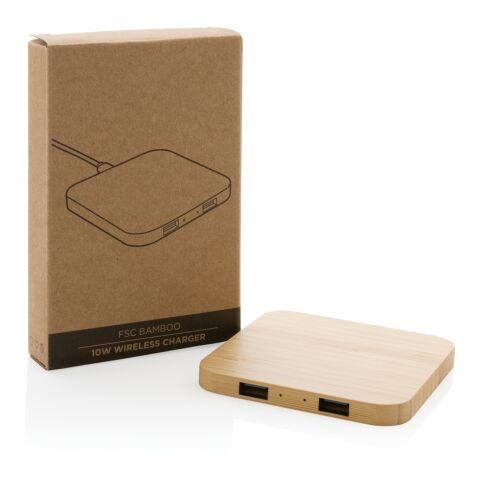 10W trådlös laddare med USB portar FSC® bambu brun | Inget reklamtryck | Inte tillgängligt | Inte tillgängligt