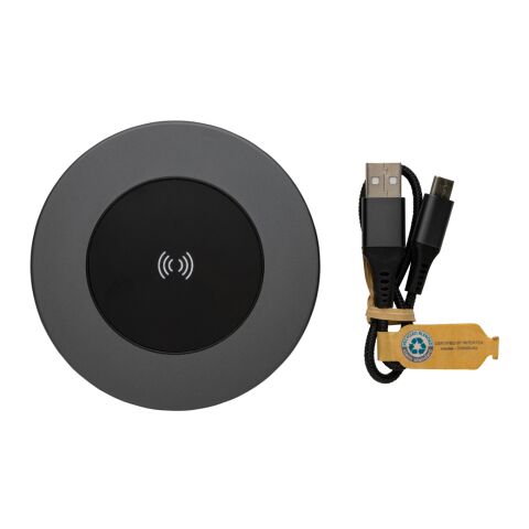 Terra 10W trådlös laddare i RCS återvunnen aluminium grå | Inget reklamtryck | Inte tillgängligt | Inte tillgängligt