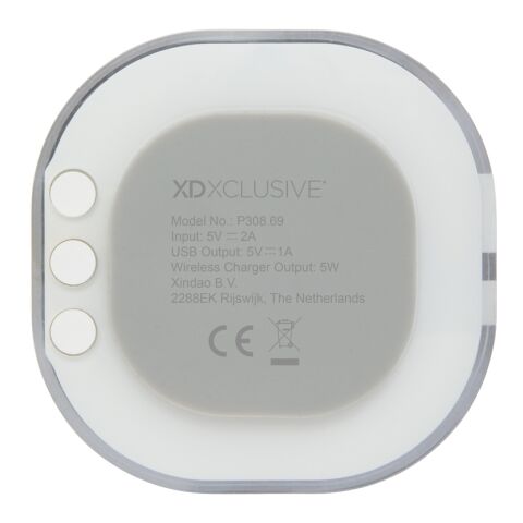 Aria digital klocka med 5W trådlös laddning vit | Inget reklamtryck | Inte tillgängligt | Inte tillgängligt