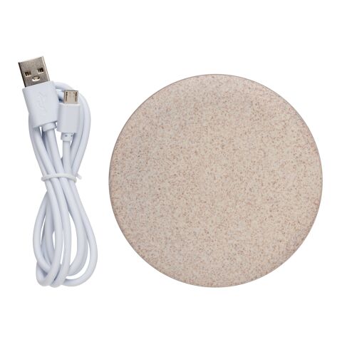 Vetestrå 5W trådlös laddare brun | Inget reklamtryck | Inte tillgängligt | Inte tillgängligt