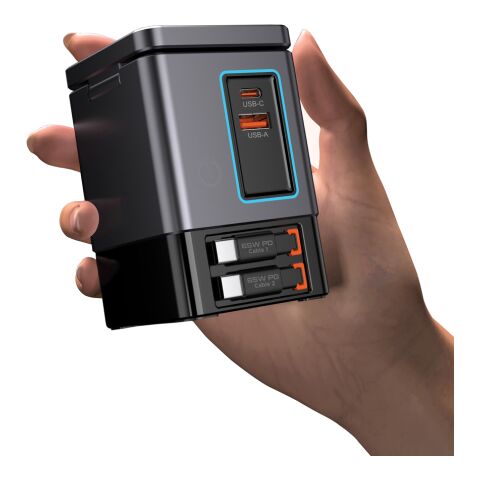 Urban Vitamin Sacramento 105WGAN laddare med utdragbara kabl grå-svart | Inget reklamtryck | Inte tillgängligt | Inte tillgängligt