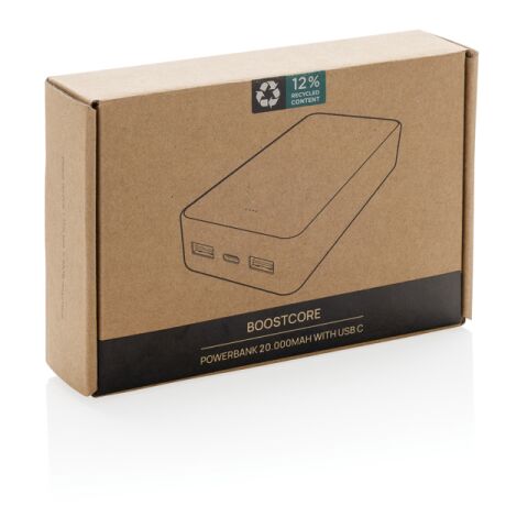 Boostcore RCS powerbank i återvunnen plast 20.000mAh USB svart | Inget reklamtryck | Inte tillgängligt | Inte tillgängligt